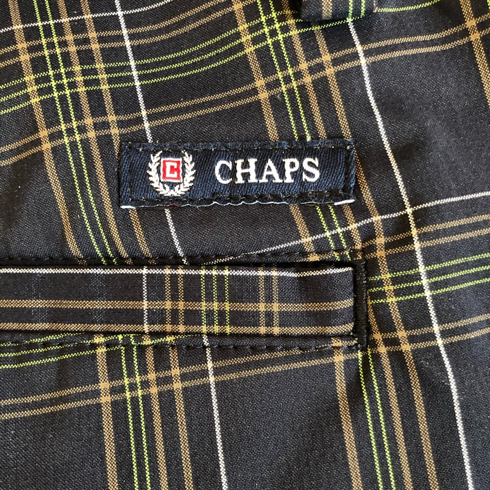Chaps shorts. Plaid.